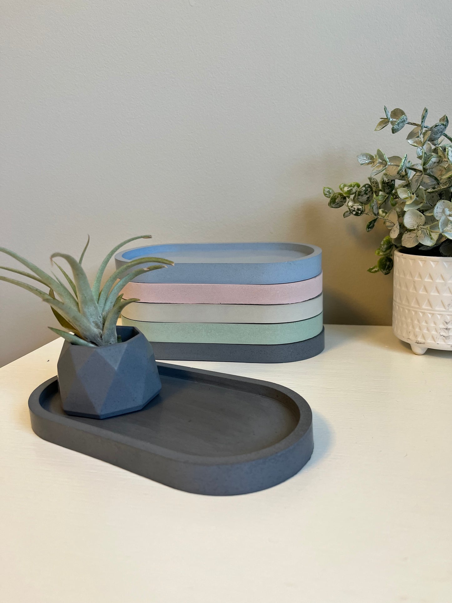 Concrete Oval Trays