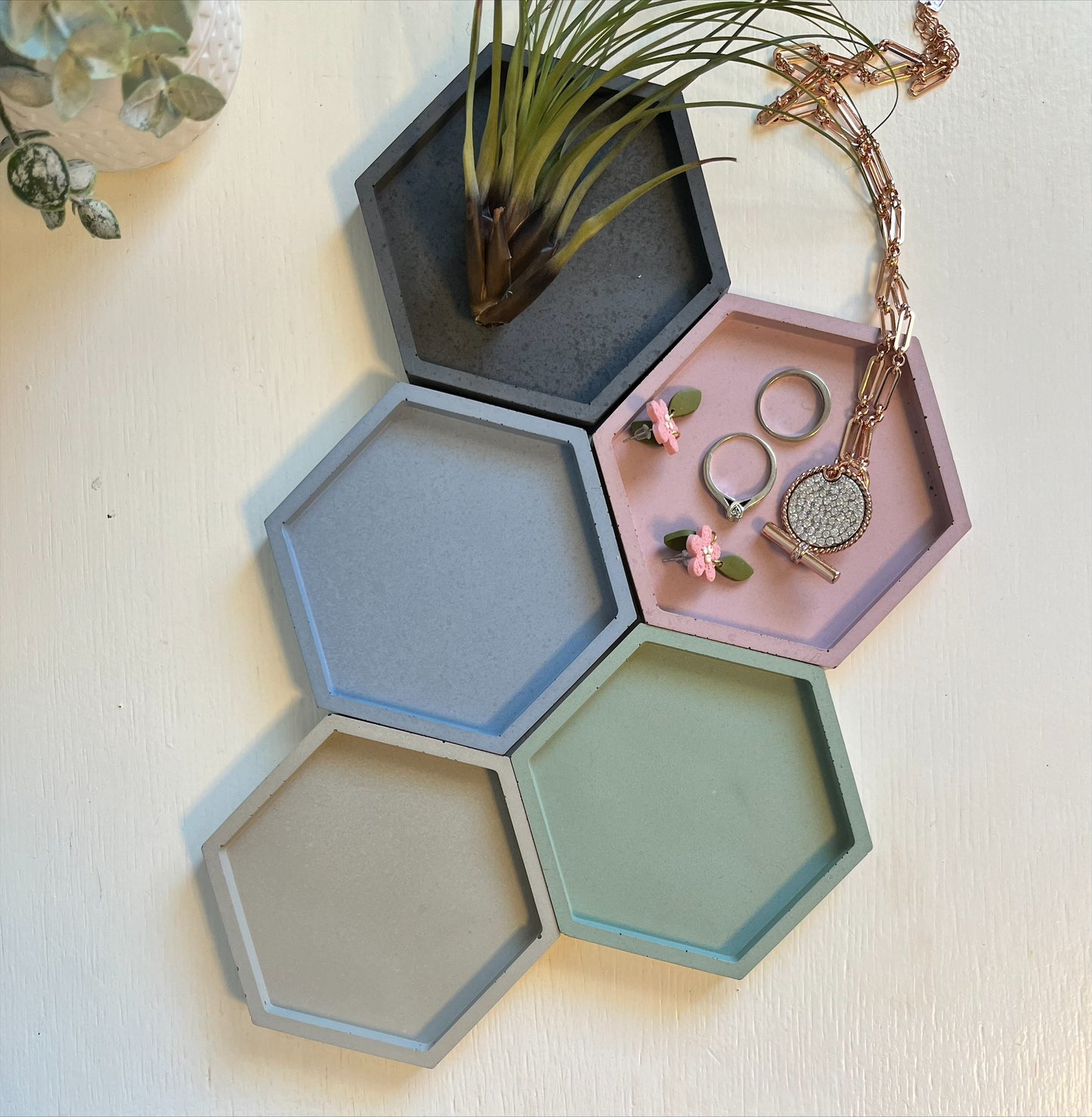 Concrete Hexagon Trays