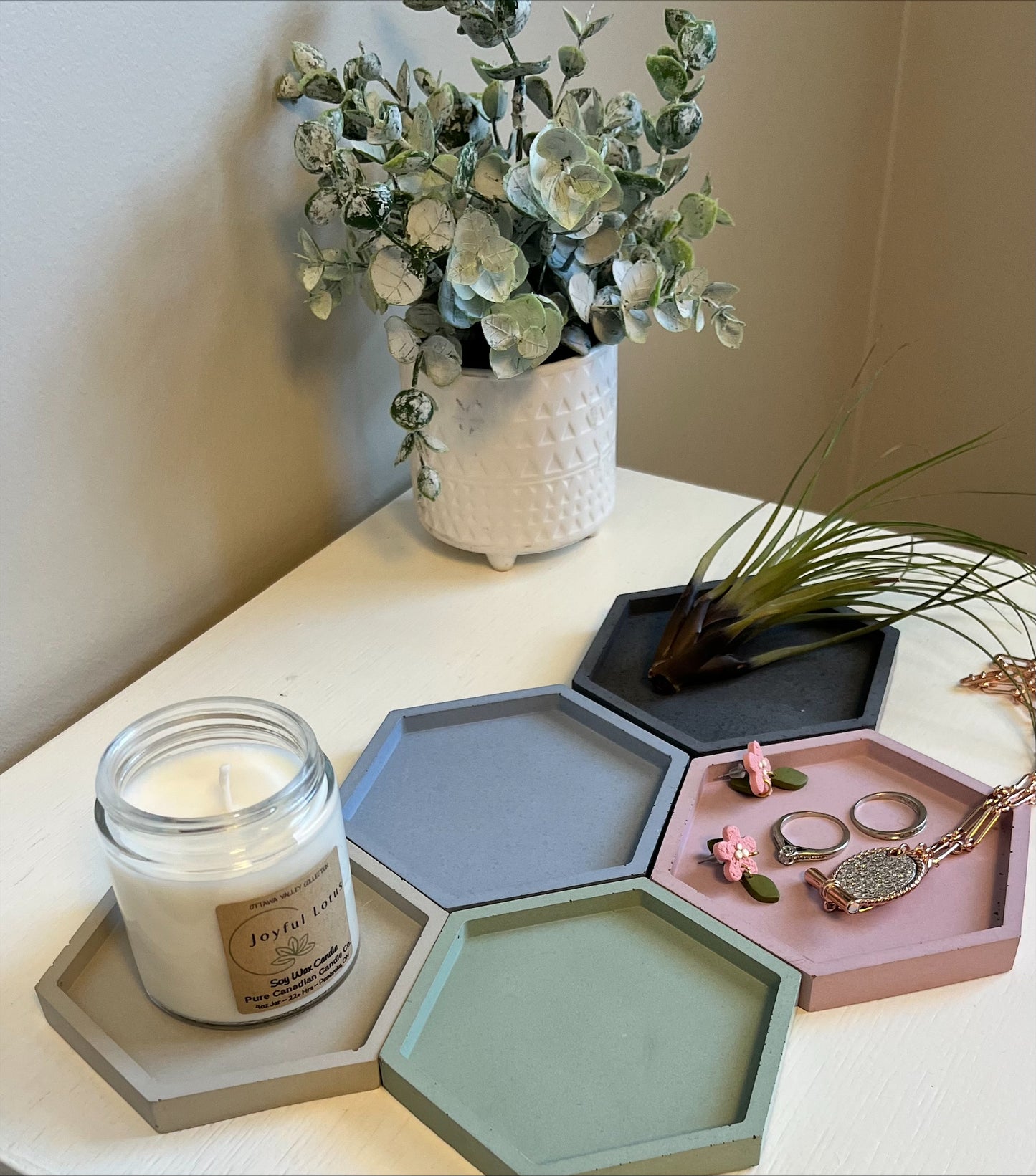 Concrete Hexagon Trays