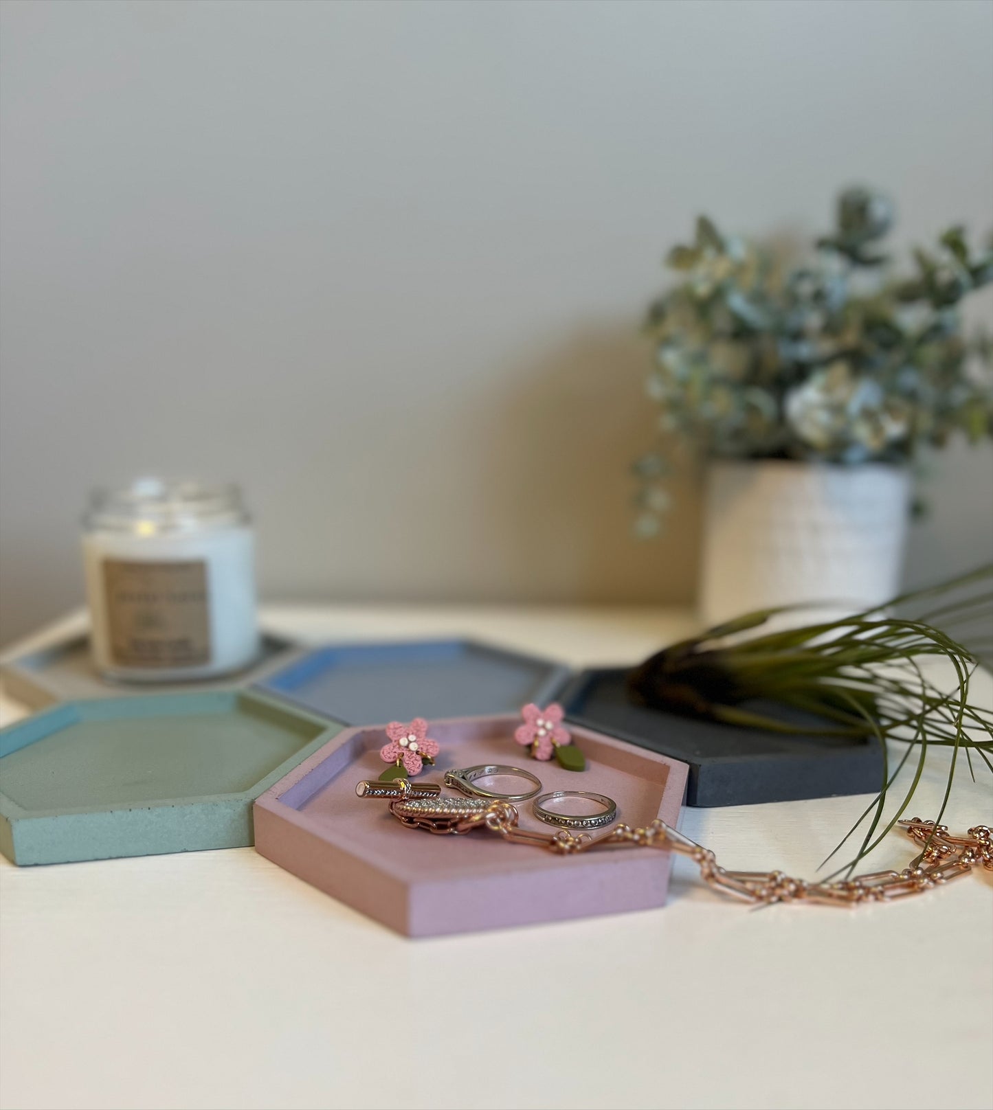 Concrete Hexagon Trays