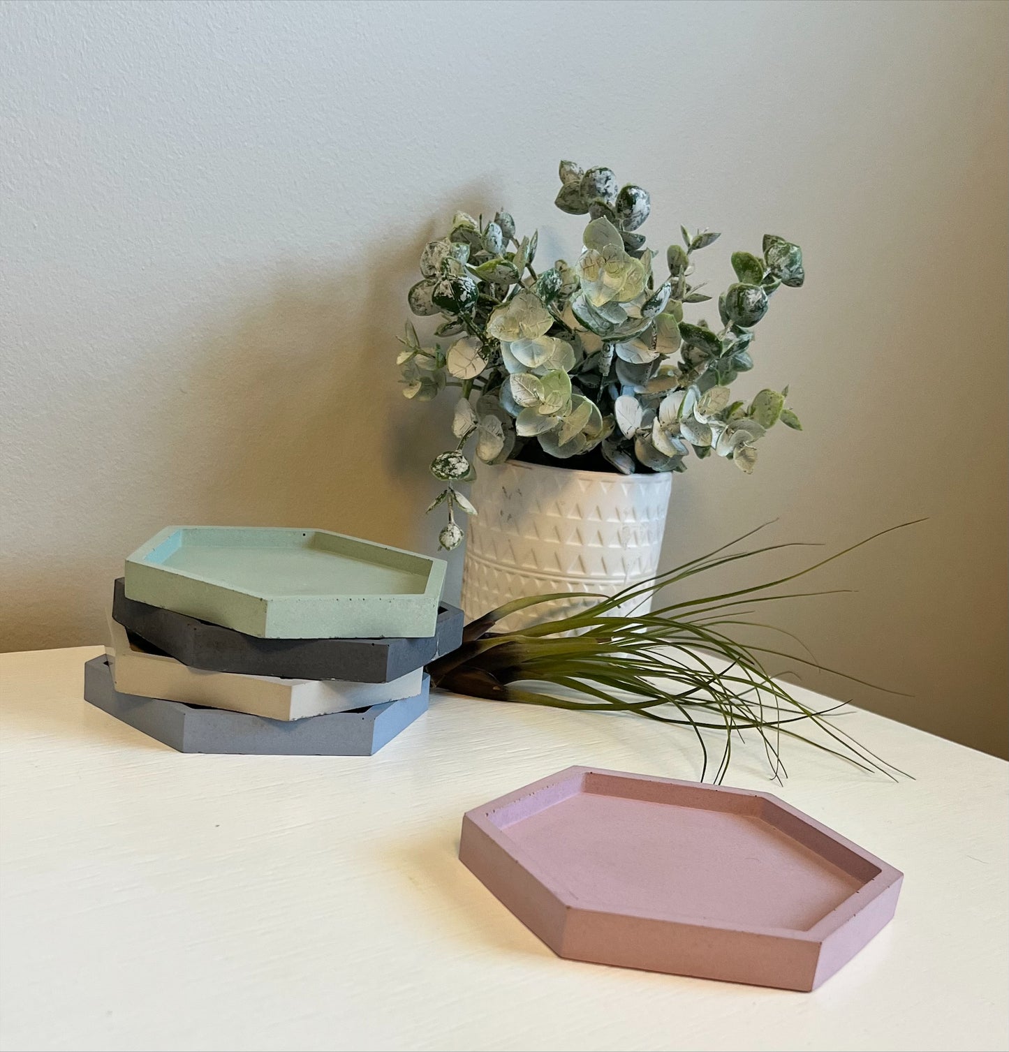 Concrete Hexagon Trays